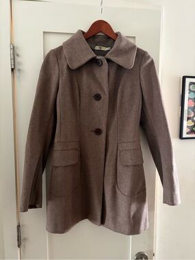 Uniqlo Women’s Taupe Wool Button Front Coat size S